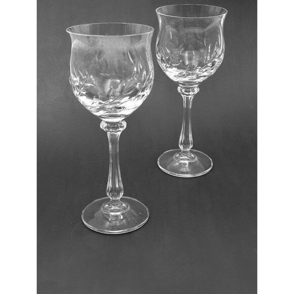 Mikasa Versailles Water Glasses Blown Glass Vintage Mikasa Clear Wine 7.25\